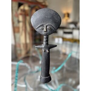 African Akuaba Asante Ashanti Wood Wooden Hand Carved Ethnic Fertility Doll 12"